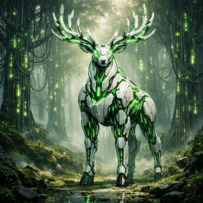 Защитник кибер-леса — AI промт для GPT Image 1.5