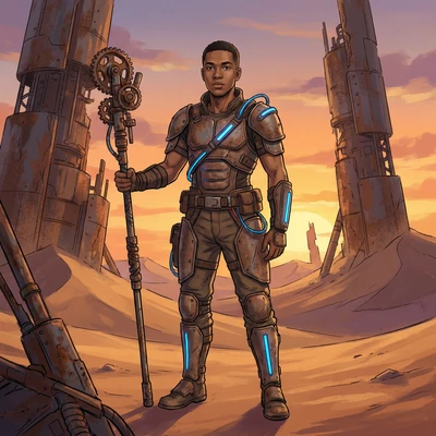 Защитник Кибер-Пустоши (Mad Max Anime) — AI промт для Nano Banana Pro