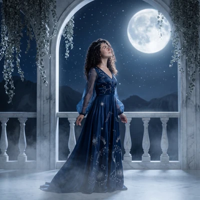 Защитница лунного храма — AI промт для Nano Banana Pro