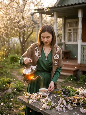 Защитница весеннего сада — AI промт для Nano Banana Pro