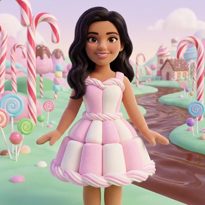 Зефирный мир в стиле мультфильмов — AI промт для Nano Banana Pro