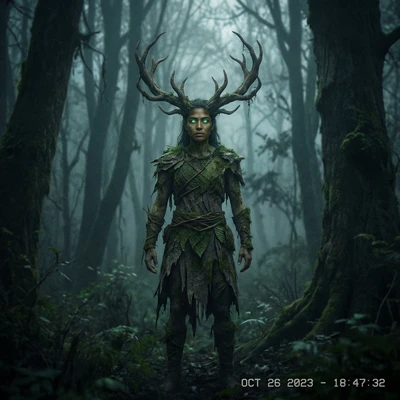 Жуткий лесной криптид — AI промт для Nano Banana Pro