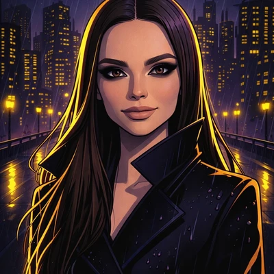 Злодейка из нуарного мультфильма — AI промт для GPT Image 1.5