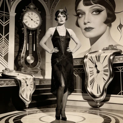 Звезда немого кино в стиле сюрреализма — AI промт для Seedream 4.5