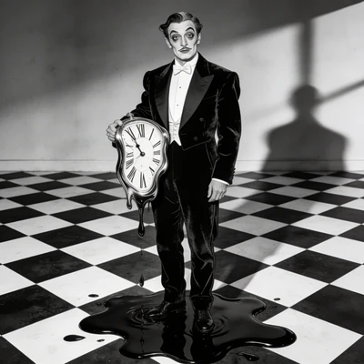 Звезда немого кино в стиле сюрреализма — AI промт для Seedream 4.5