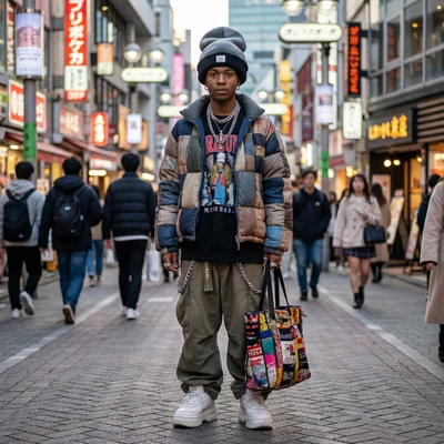 Звезда стритстайла в Токио — AI промт для Nano Banana Pro