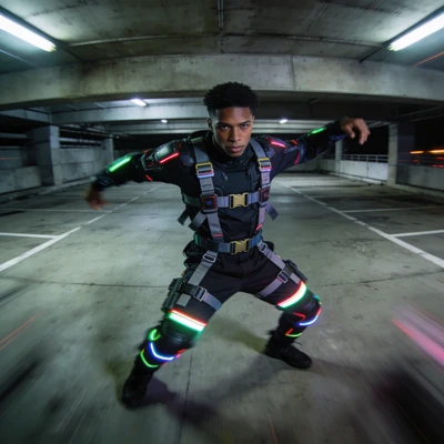 Звезда танцев в стиле Tech-Wear — AI промт для Seedream 4.5