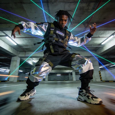 Звезда танцпола в стиле Tech-Wear — AI промт для Seedream 4.5