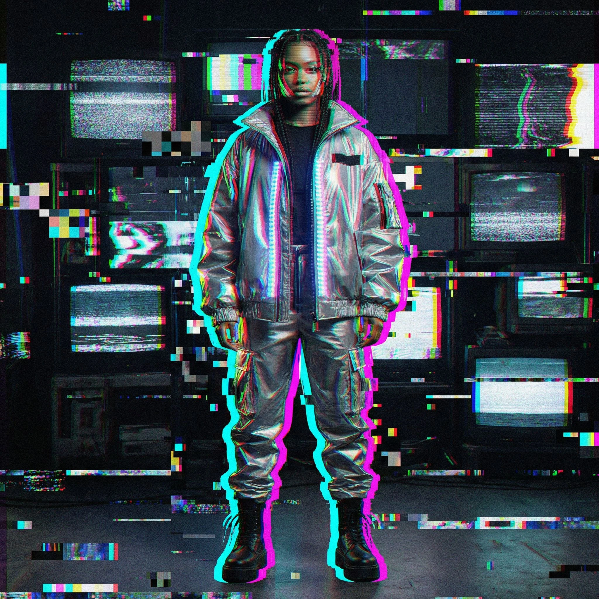 Тренд: Короткое замыкание (Glitch Art) — Nano Banana Pro промт