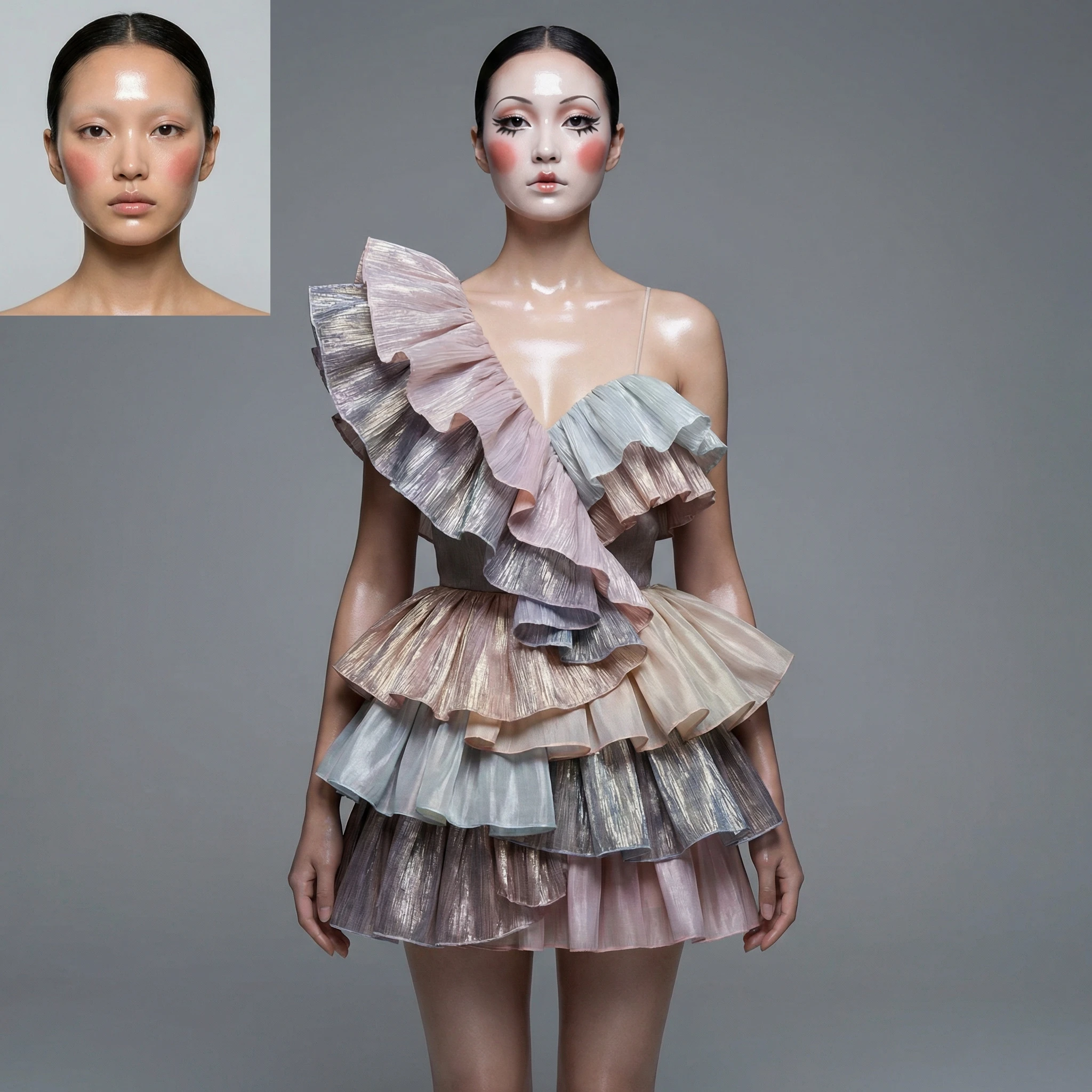 Тренд: Кукольный фарфоровый макияж — Nano Banana Pro промт