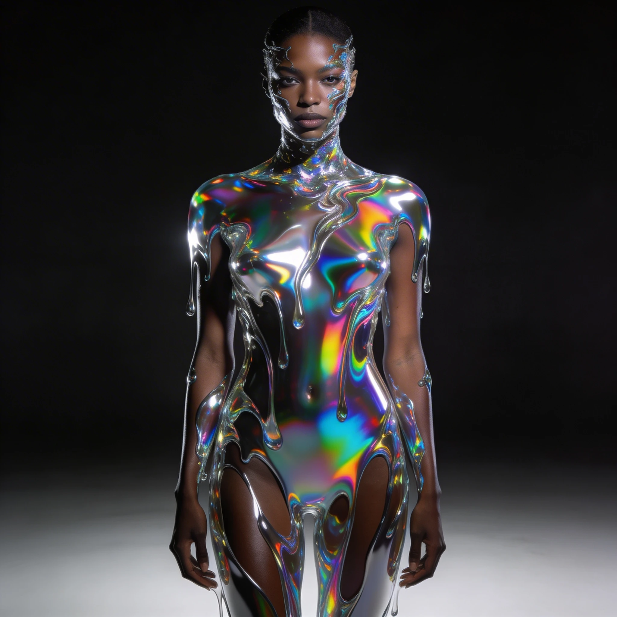 Тренд: Макияж из жидких кристаллов — Seedream 4.5 промт