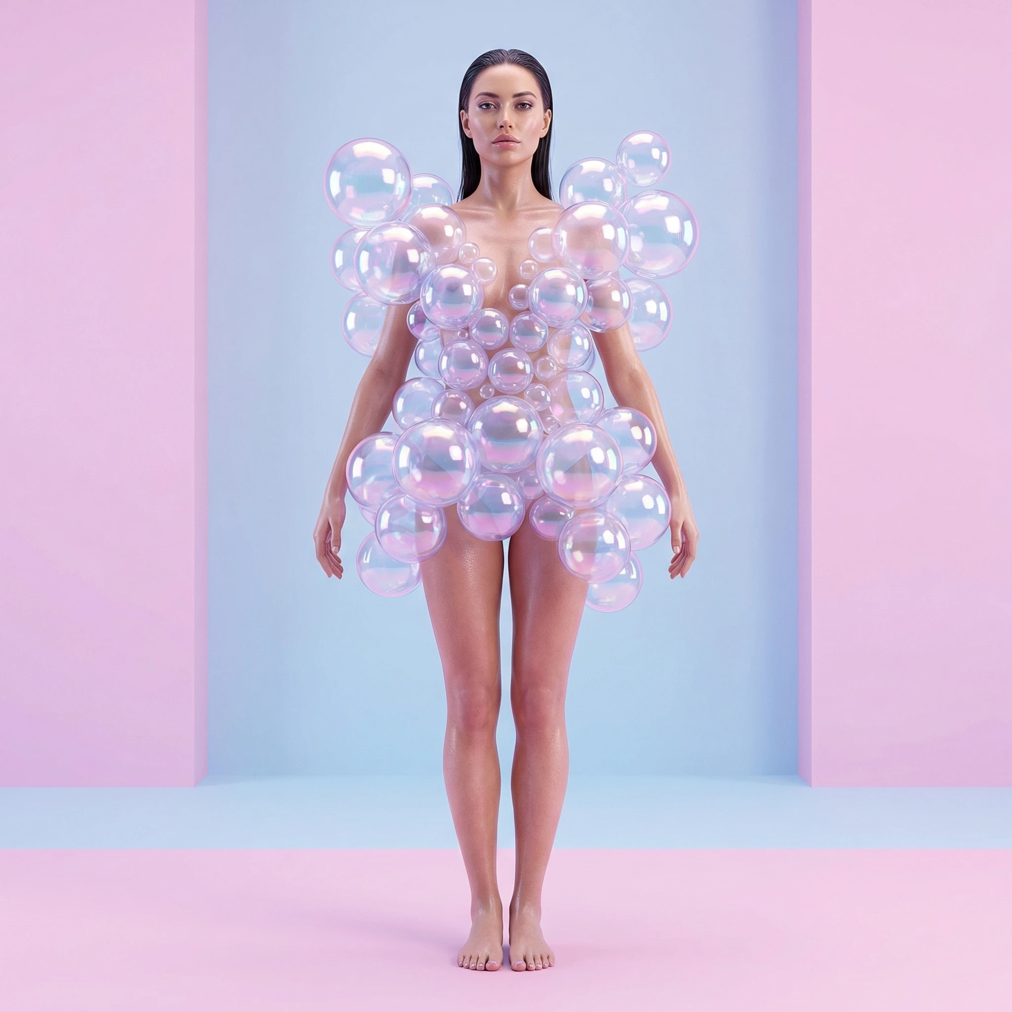 Тренд: Одежда из цифровых пузырей — Nano Banana Pro промт