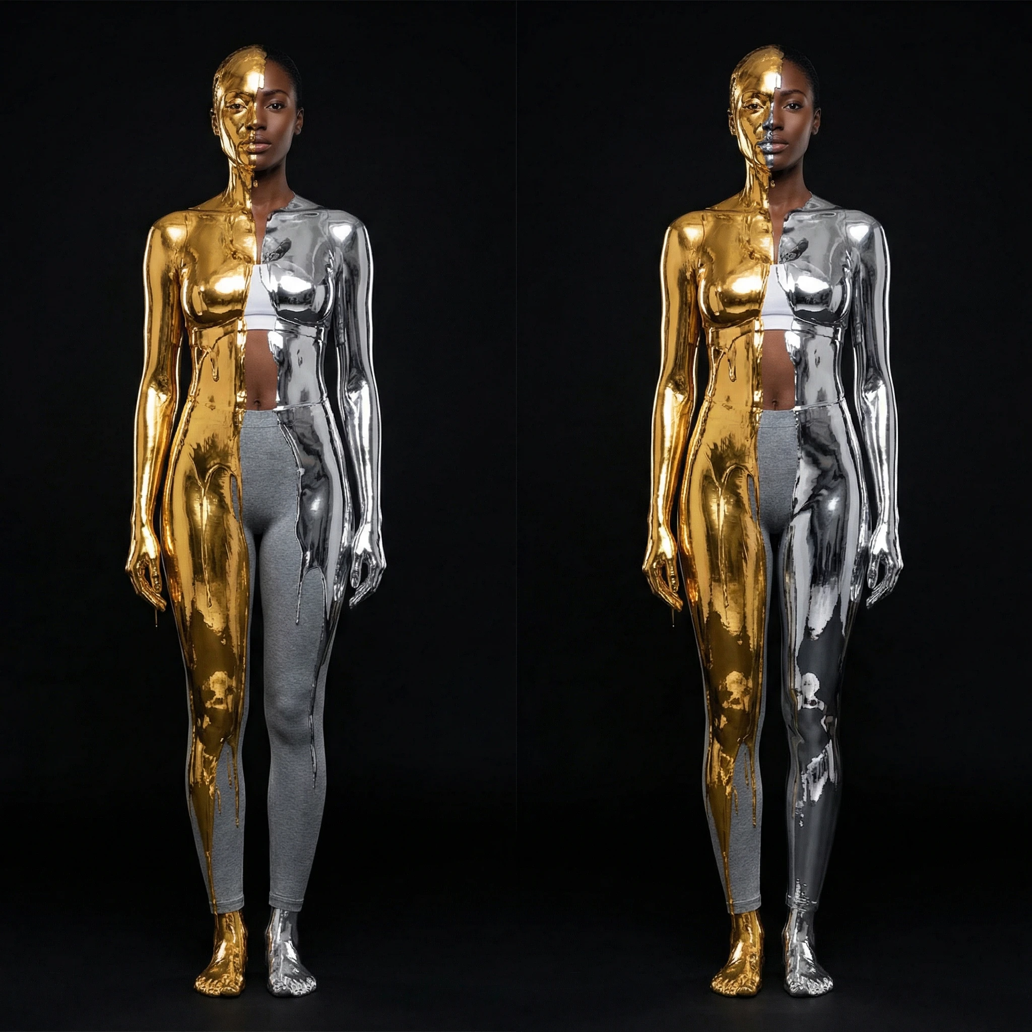 Тренд: Расплавленное золото и хромированная кожа — Nano Banana Pro промт