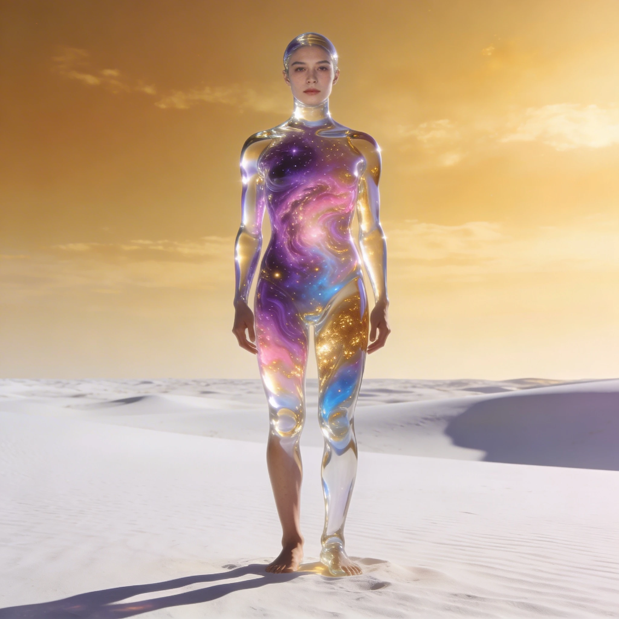 Тренд: Стеклянная скульптура в пустыне — Seedream 4.5 промт