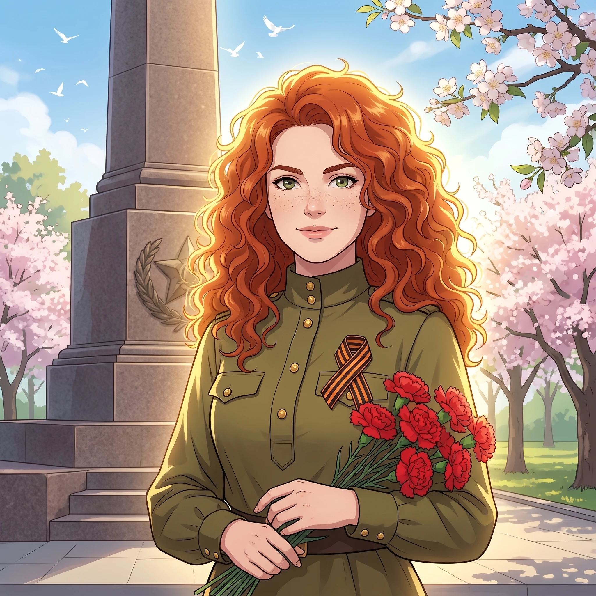 Цветы Победы: Аниме Триумф — Nano Banana Pro промт