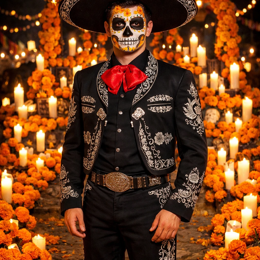 Участник мексиканского Дня Мёртвых — GPT Image 1.5 промт