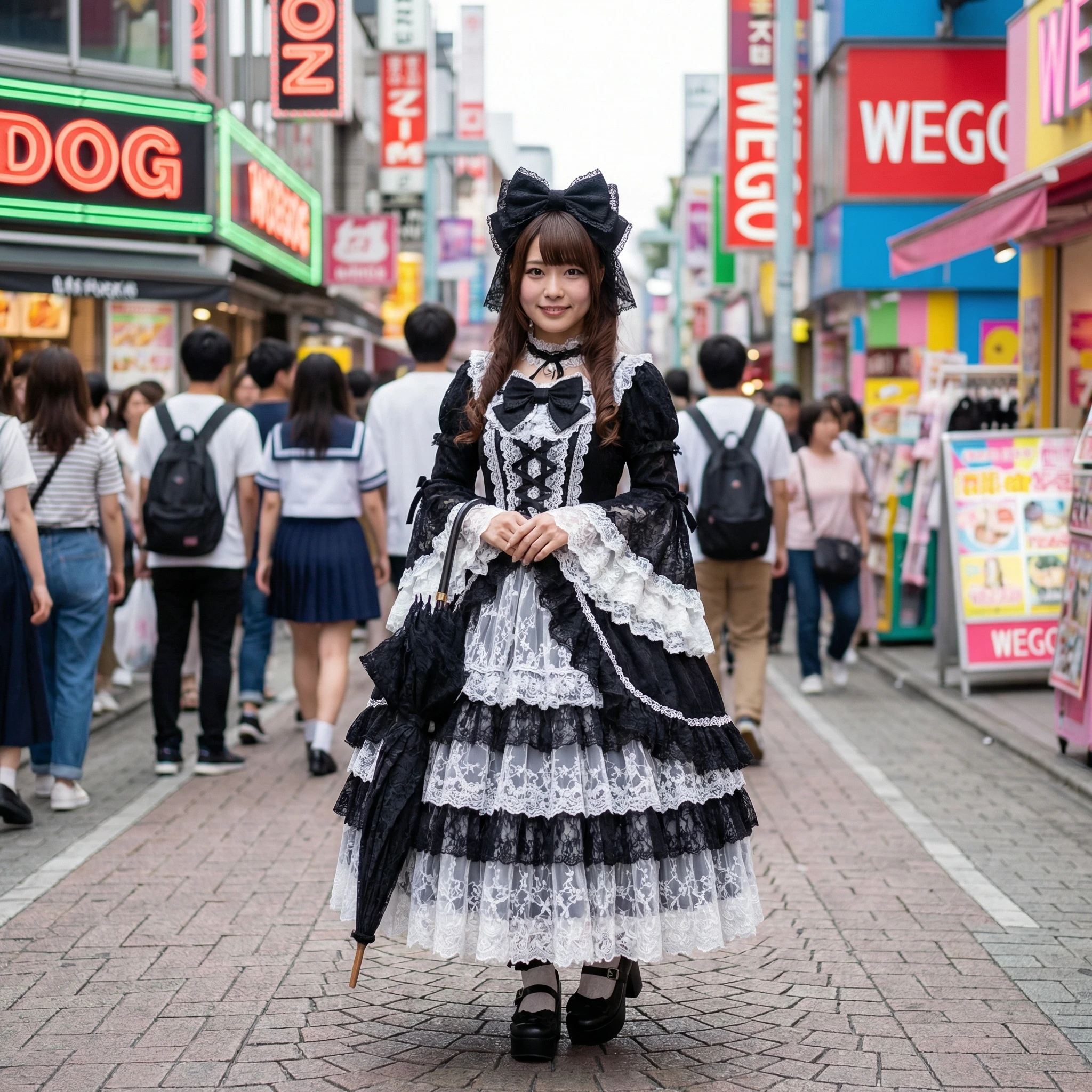 Уличный стиль Харадзюку: Лолита — Nano Banana Pro промт