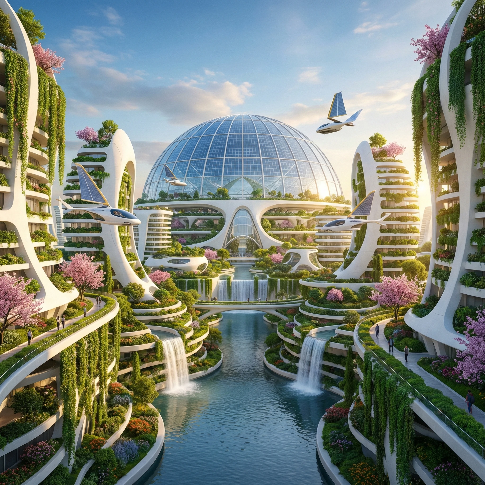 Утопический город будущего — Nano Banana Pro промт