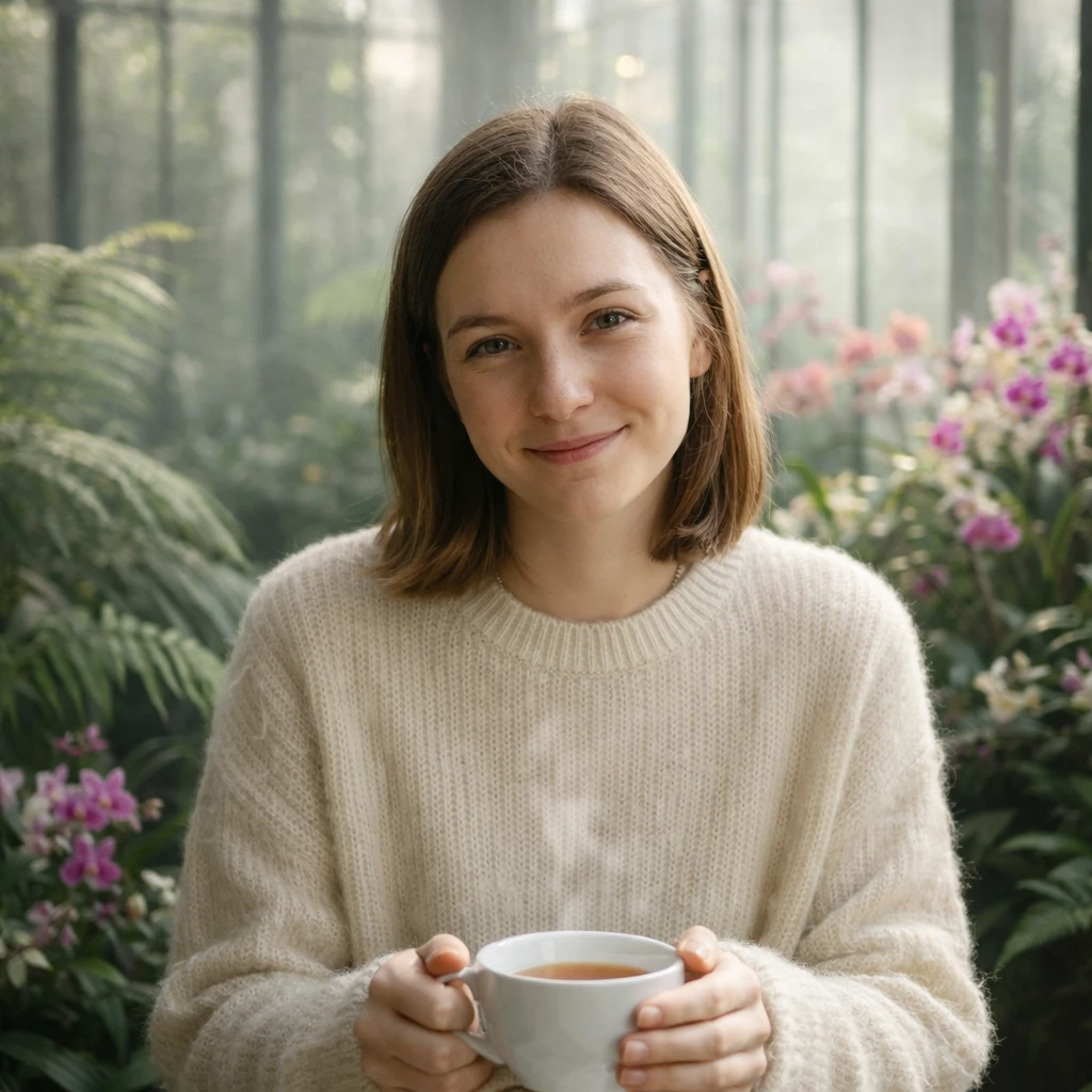 Утро в оранжерее — GPT Image 1.5 промт