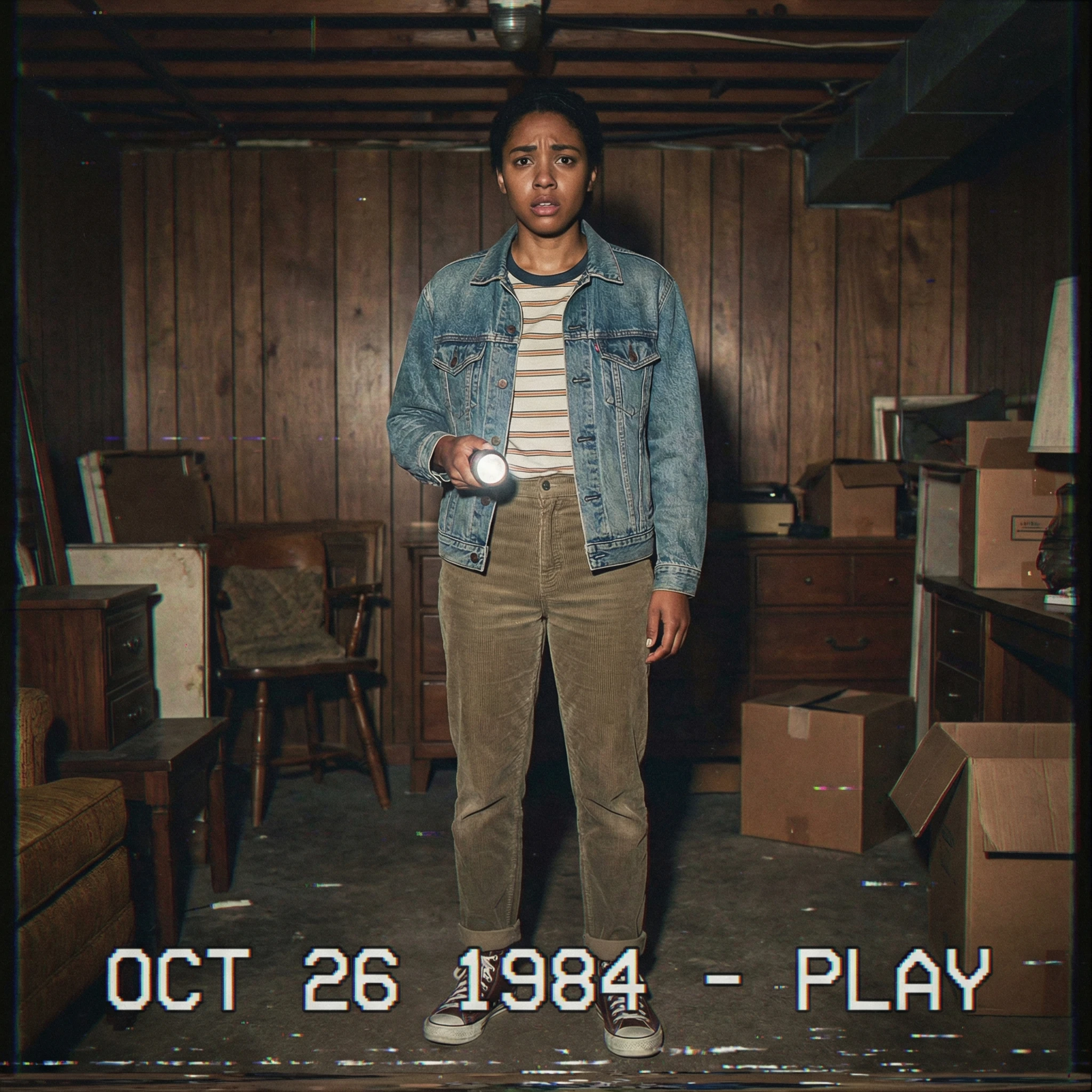 Ужас в стиле VHS 1980-х — Nano Banana Pro промт