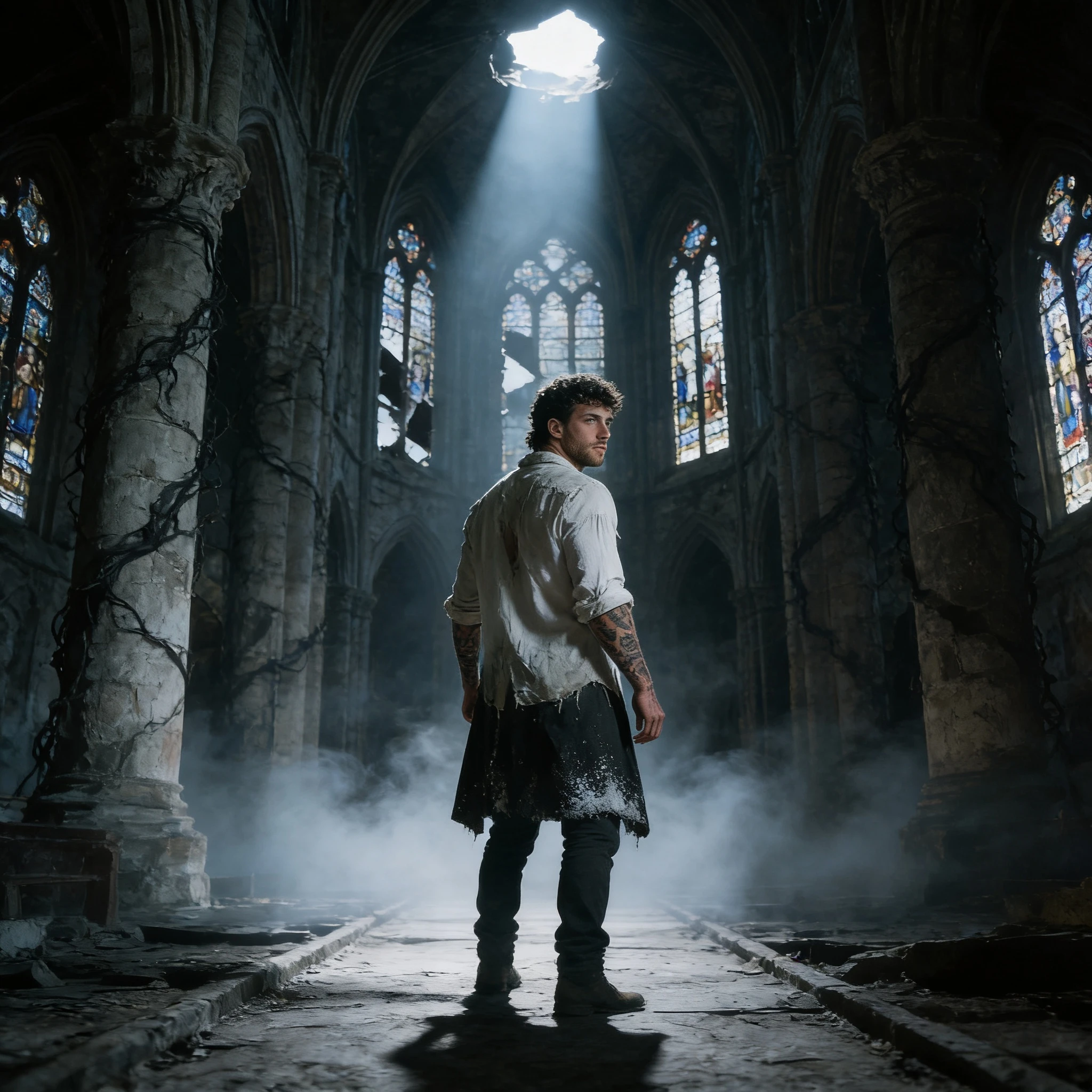 Ужас заброшенного собора — Seedream 4.5 промт