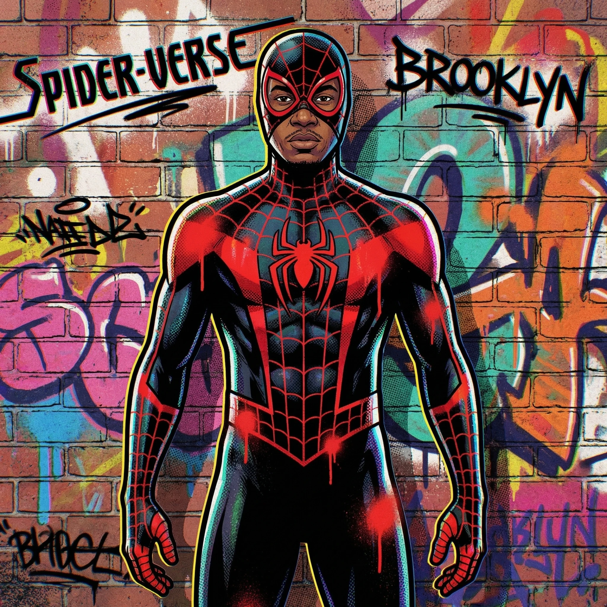 В стиле мультфильма «Человек-паук: Через вселенные» — Nano Banana Pro промт