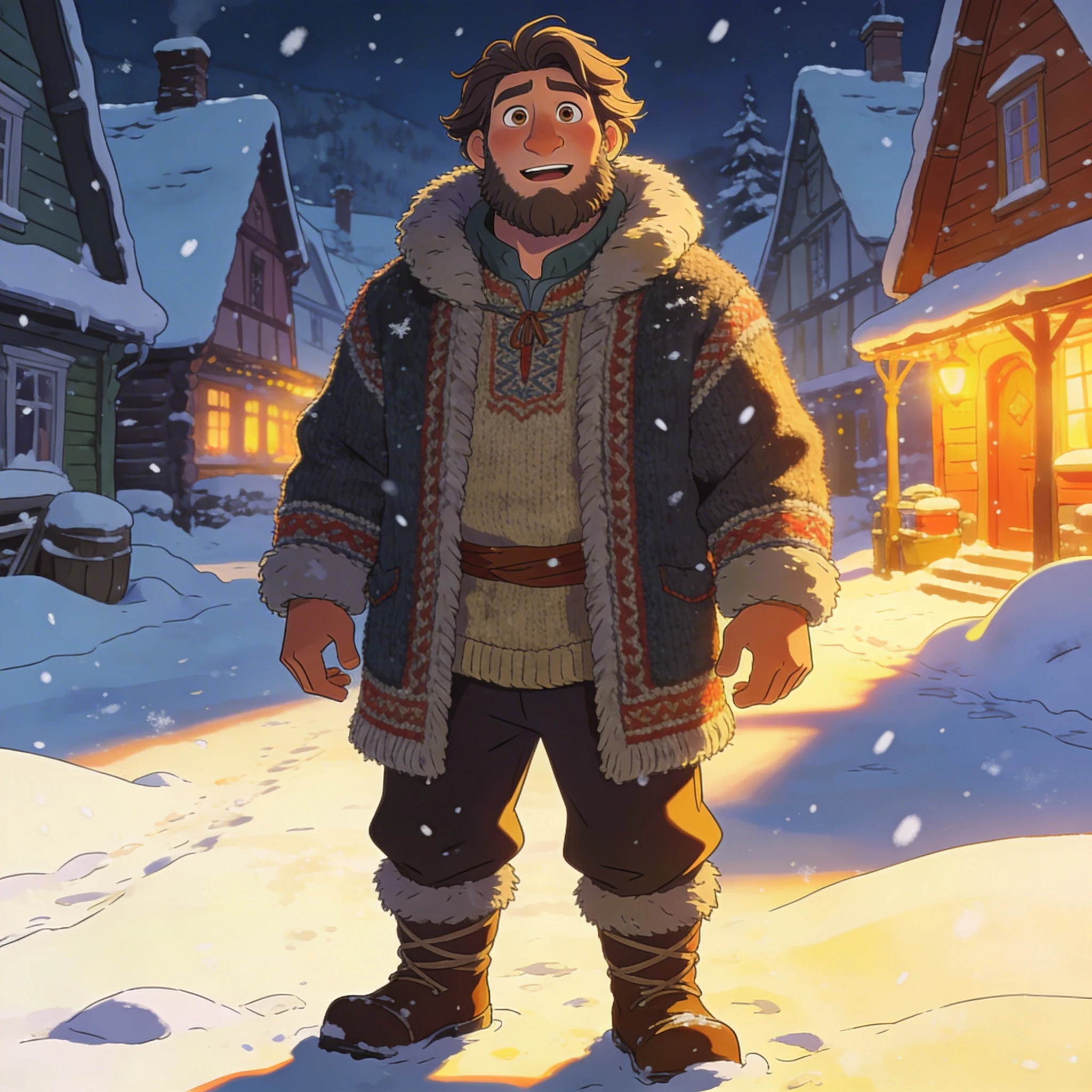 В стиле мультфильма «Клаус» — Seedream 4.5 промт