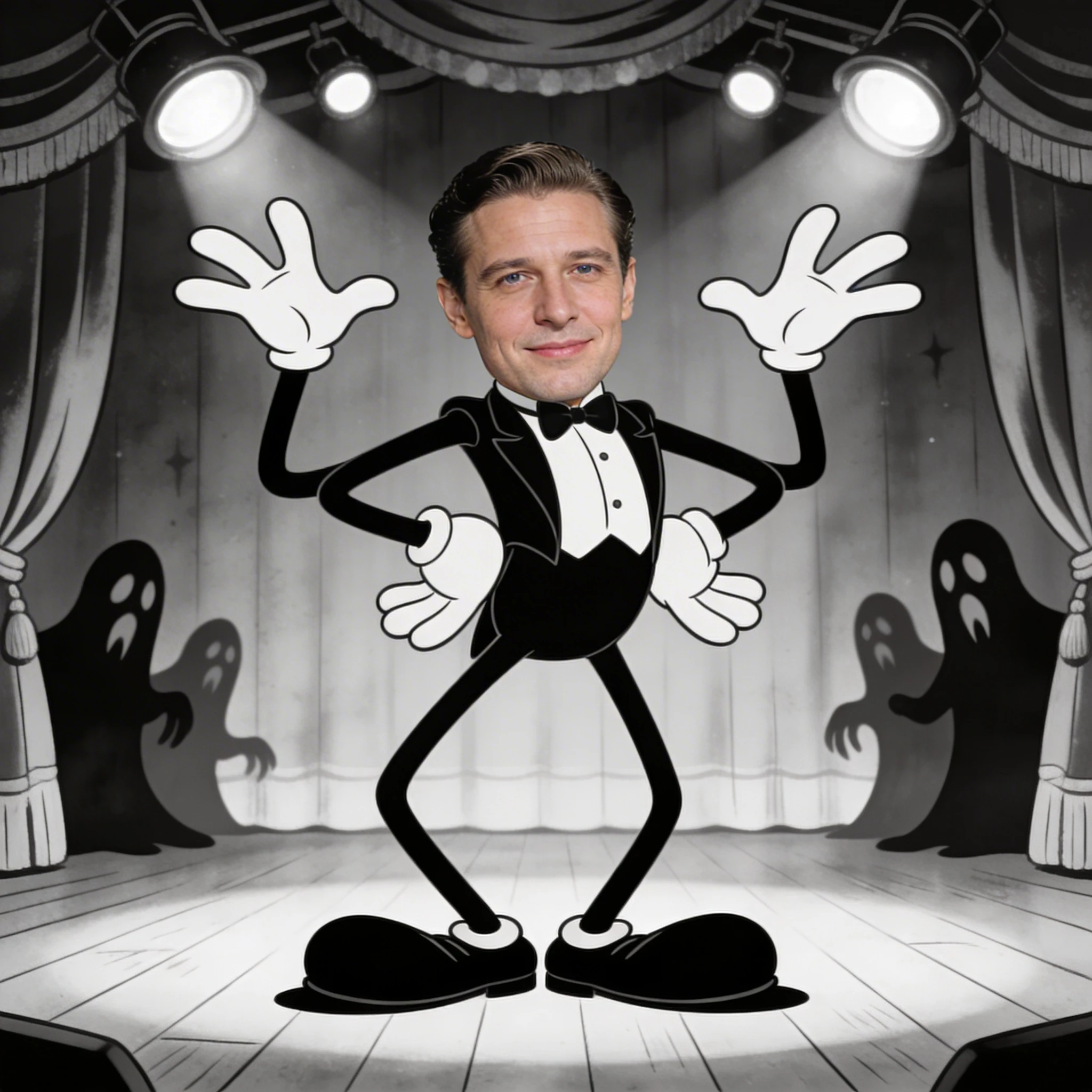 В стиле мультфильмов Макса Флейшера 1930-х — Seedream 4.5 промт