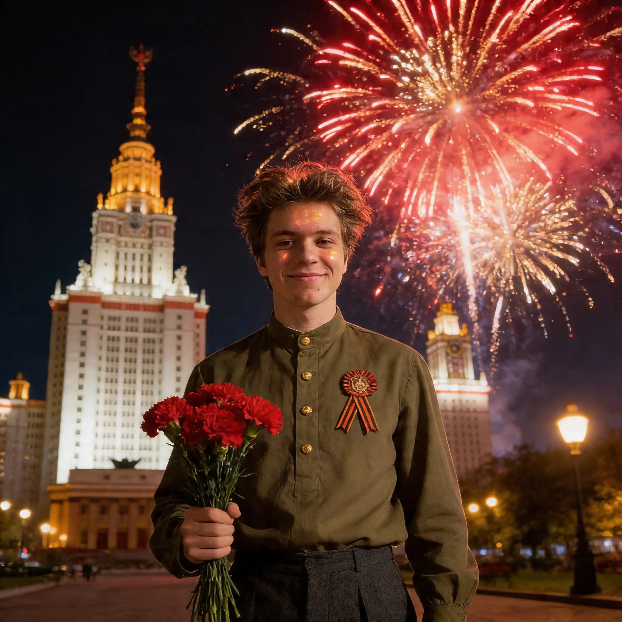 Вечер Победы в Парке Горького — Seedream 4.5 промт