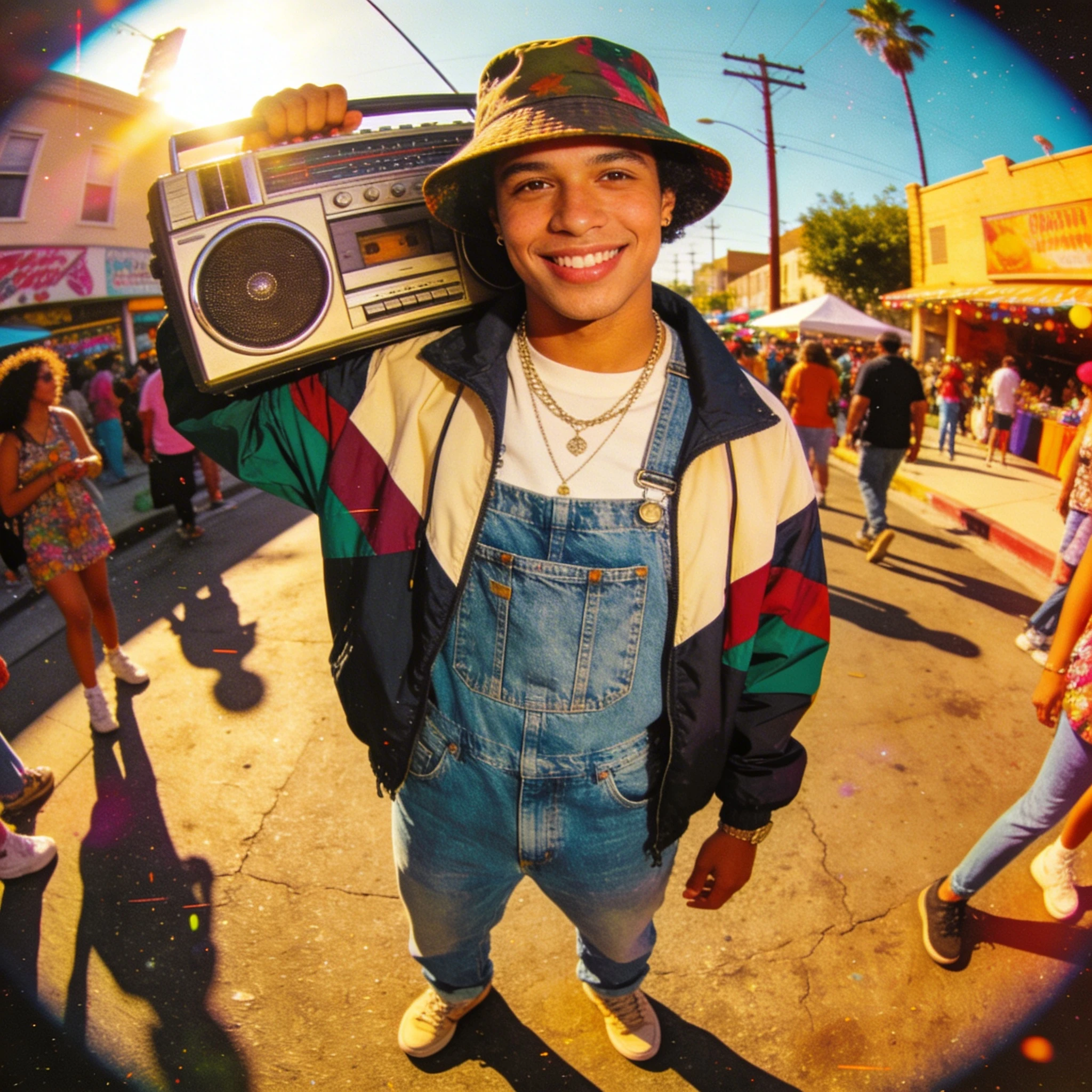 Вечеринка в стиле 90-х в Лос-Анджелесе — Seedream 4.5 промт