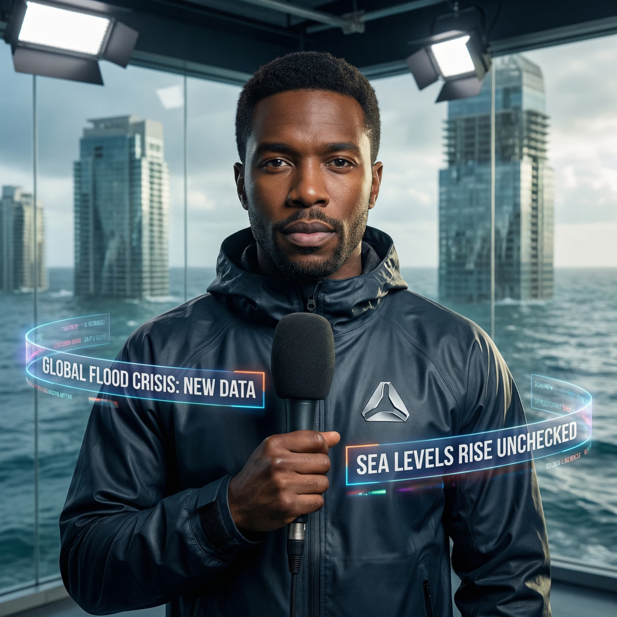 Ведущий новостей в затопленном мире — Nano Banana Pro промт