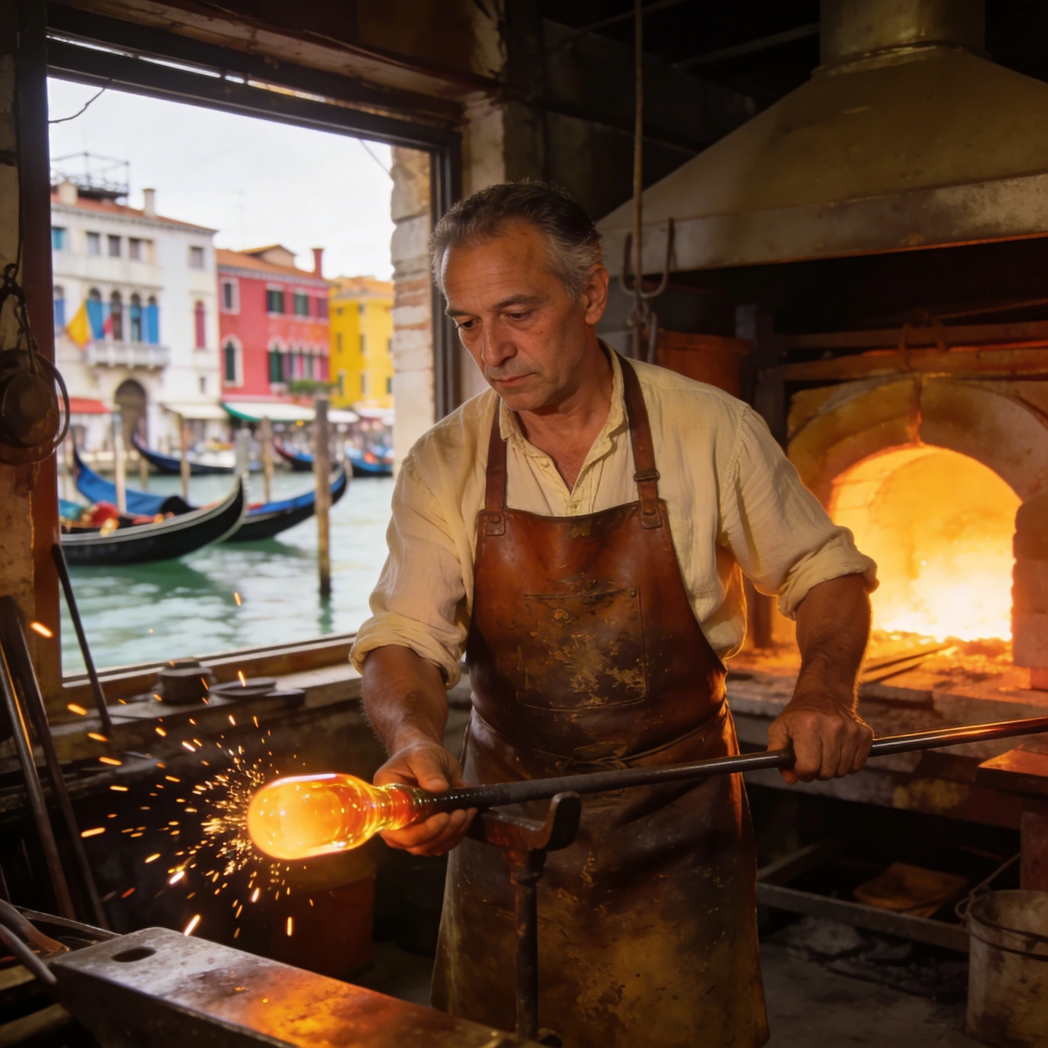 Венецианский мастер по стеклу — Seedream 4.5 промт