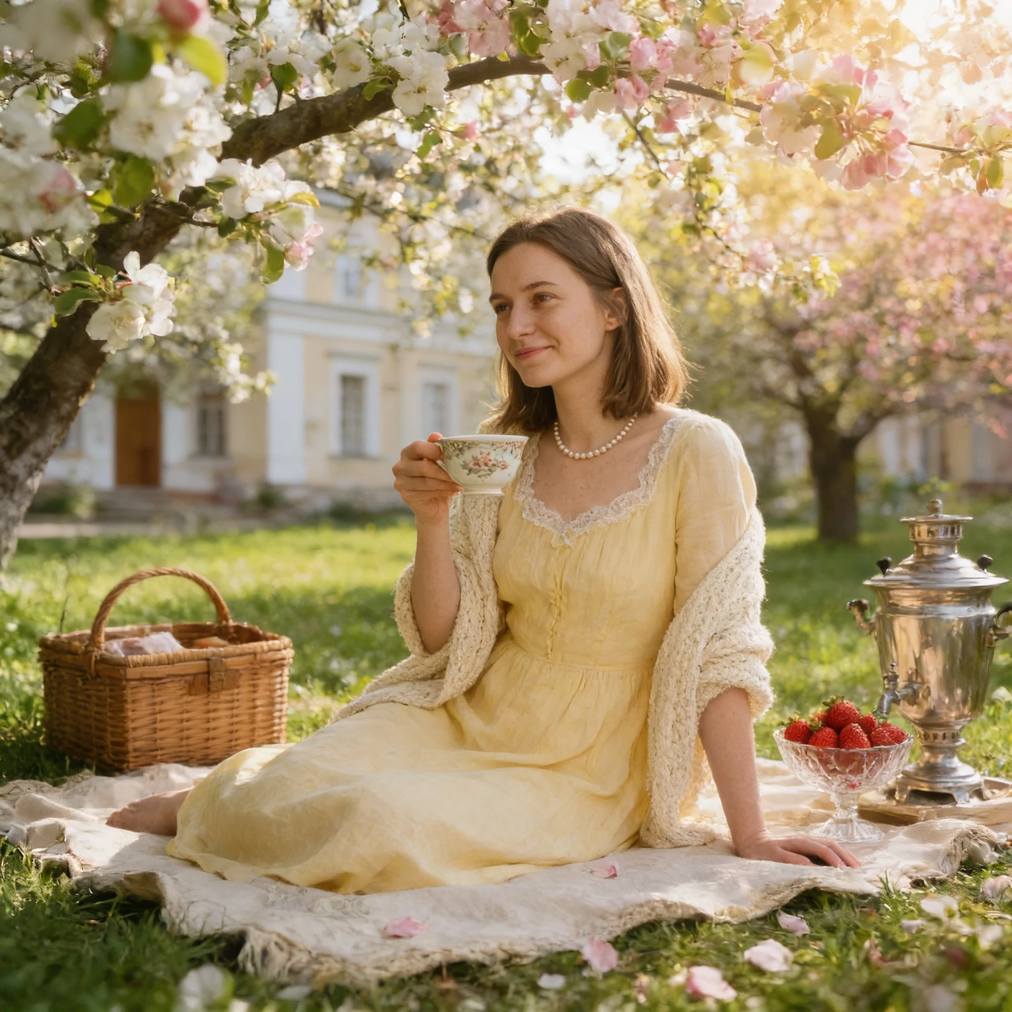 Весенний день в усадьбе — Seedream 4.5 промт