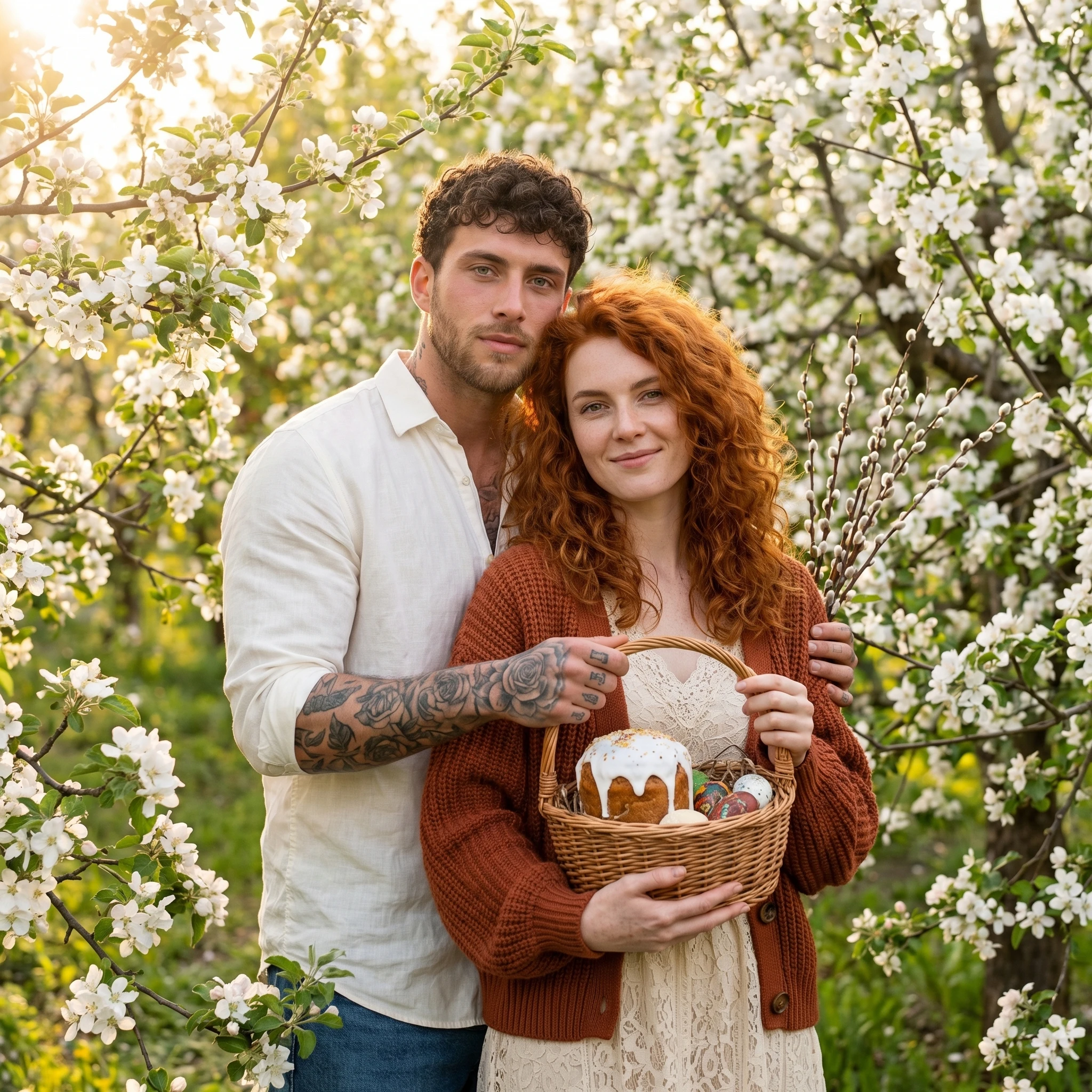 Весенний сад в стиле бохо — Nano Banana Pro промт