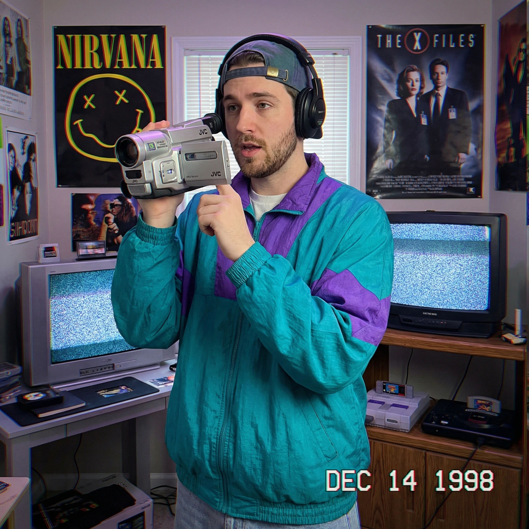 Влогер из 1990-х: Эстетика VHS — Nano Banana Pro промт