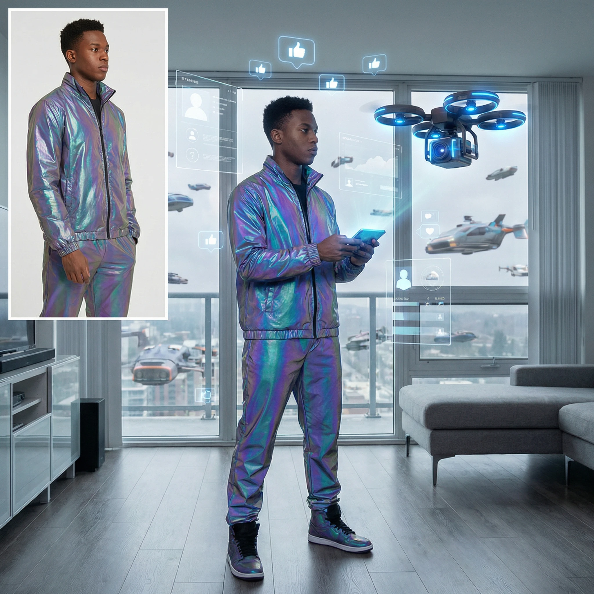 Влогер из кибер-будущего — Nano Banana Pro промт