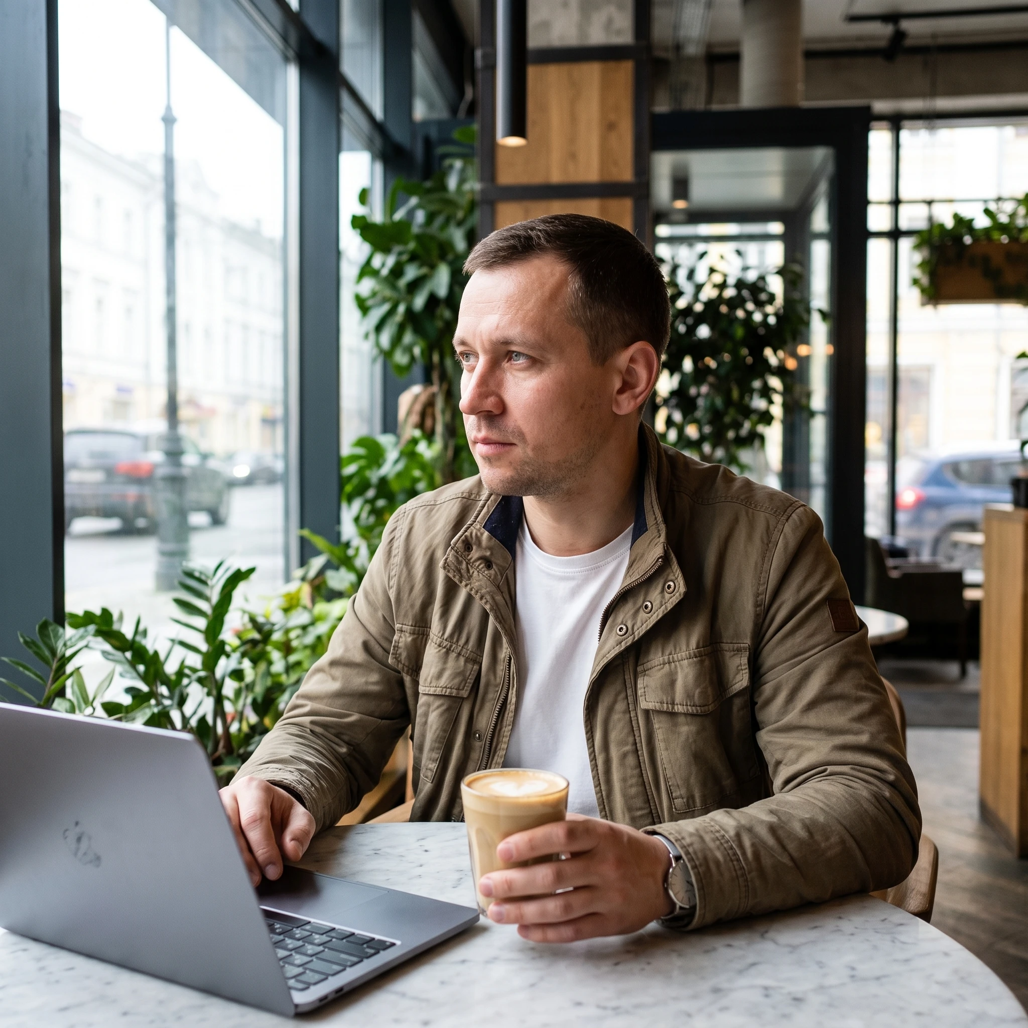 Влогер: Утро в Кофейне — Nano Banana Pro промт