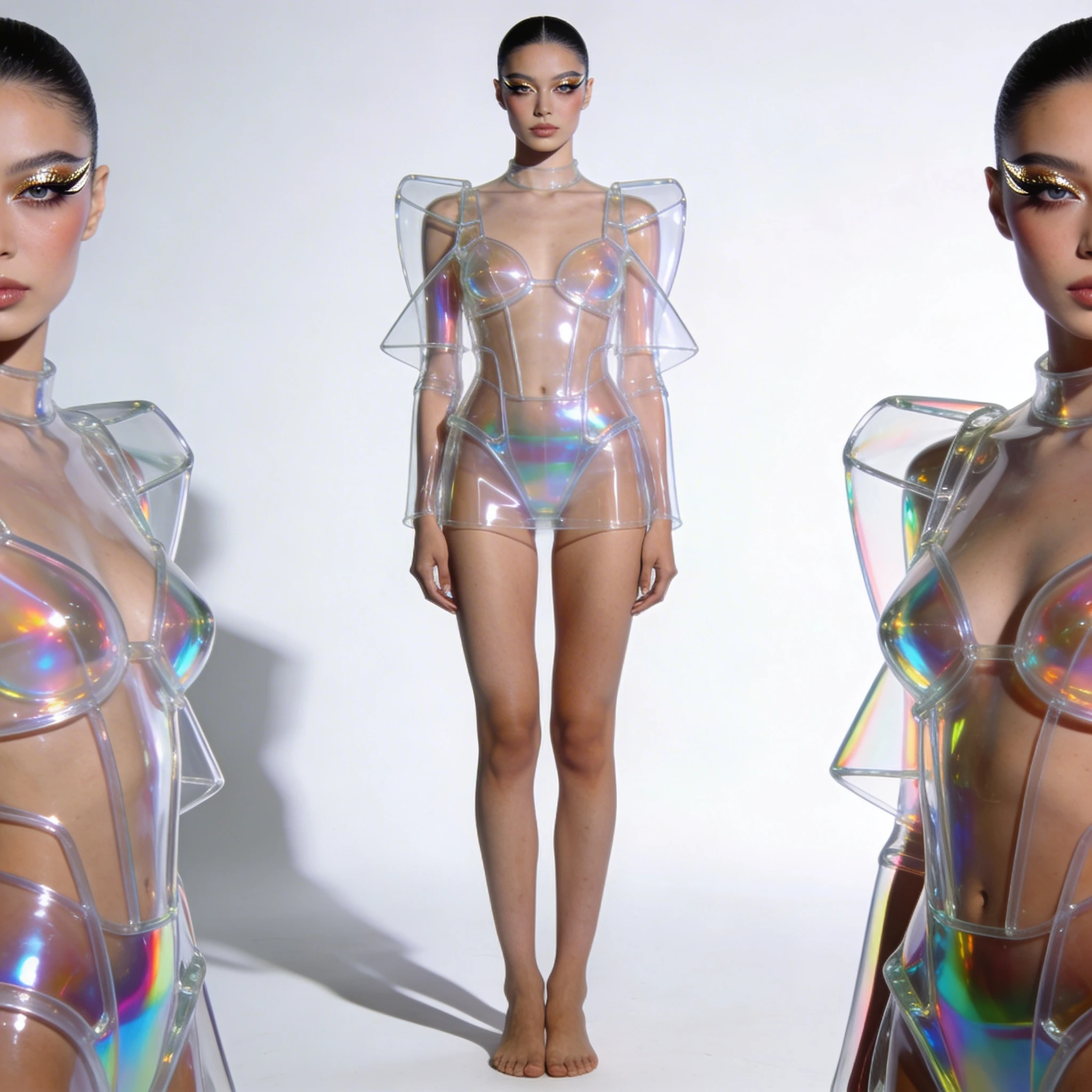 Высокая мода: Стеклянная кожа и неофутуризм — Seedream 4.5 промт
