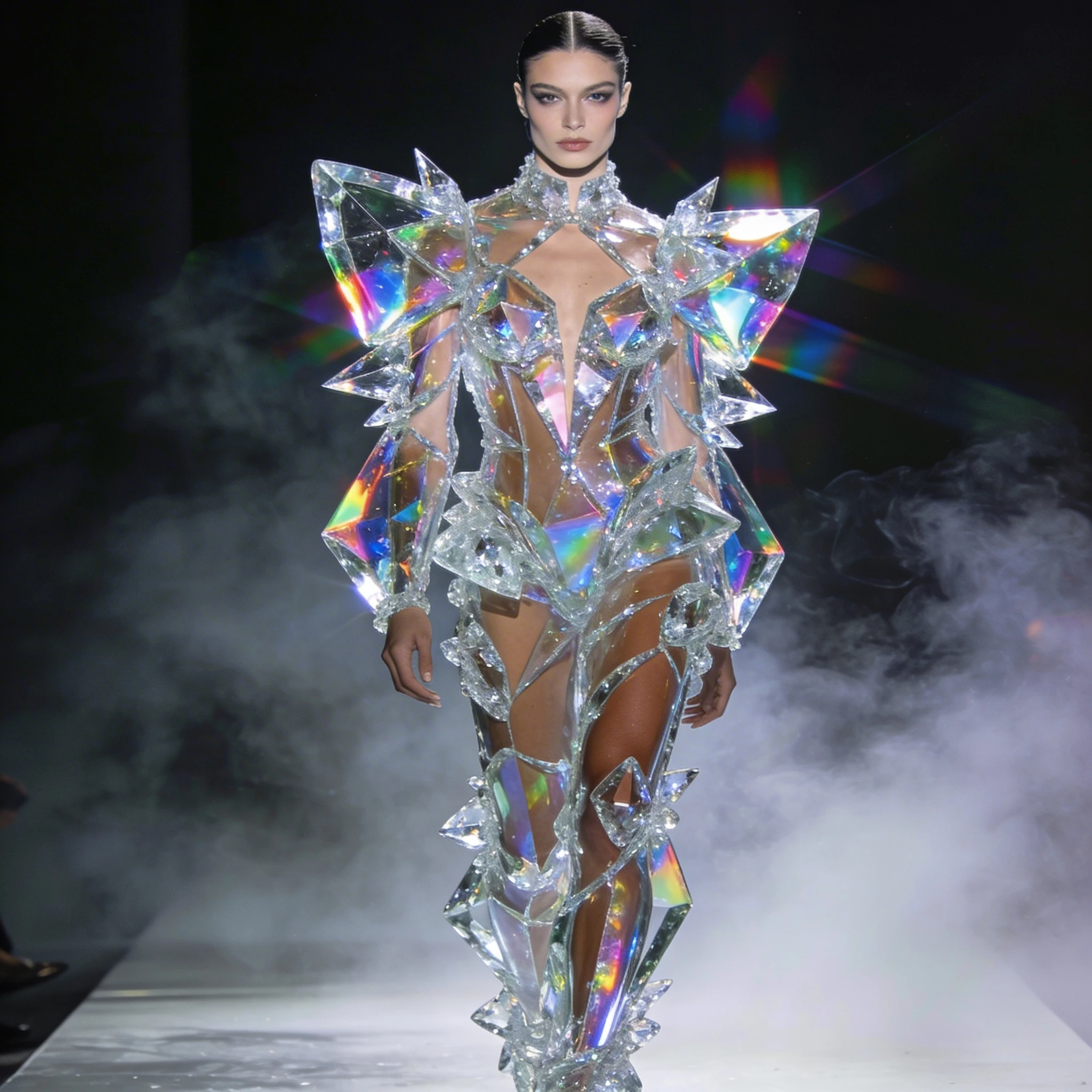 Высокая мода: Стеклянная скульптура — Seedream 4.5 промт