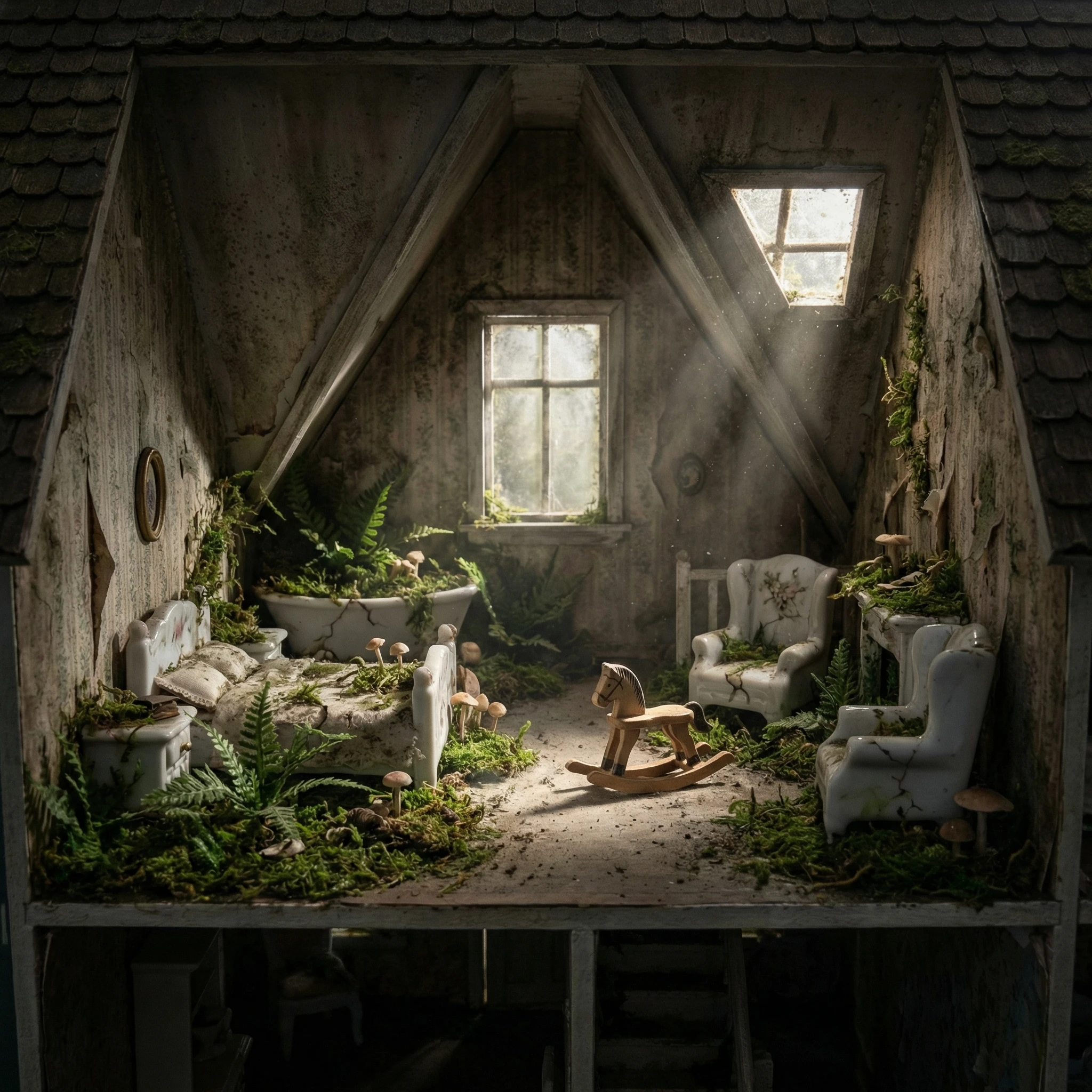 Забытый викторианский кукольный домик — Nano Banana Pro промт