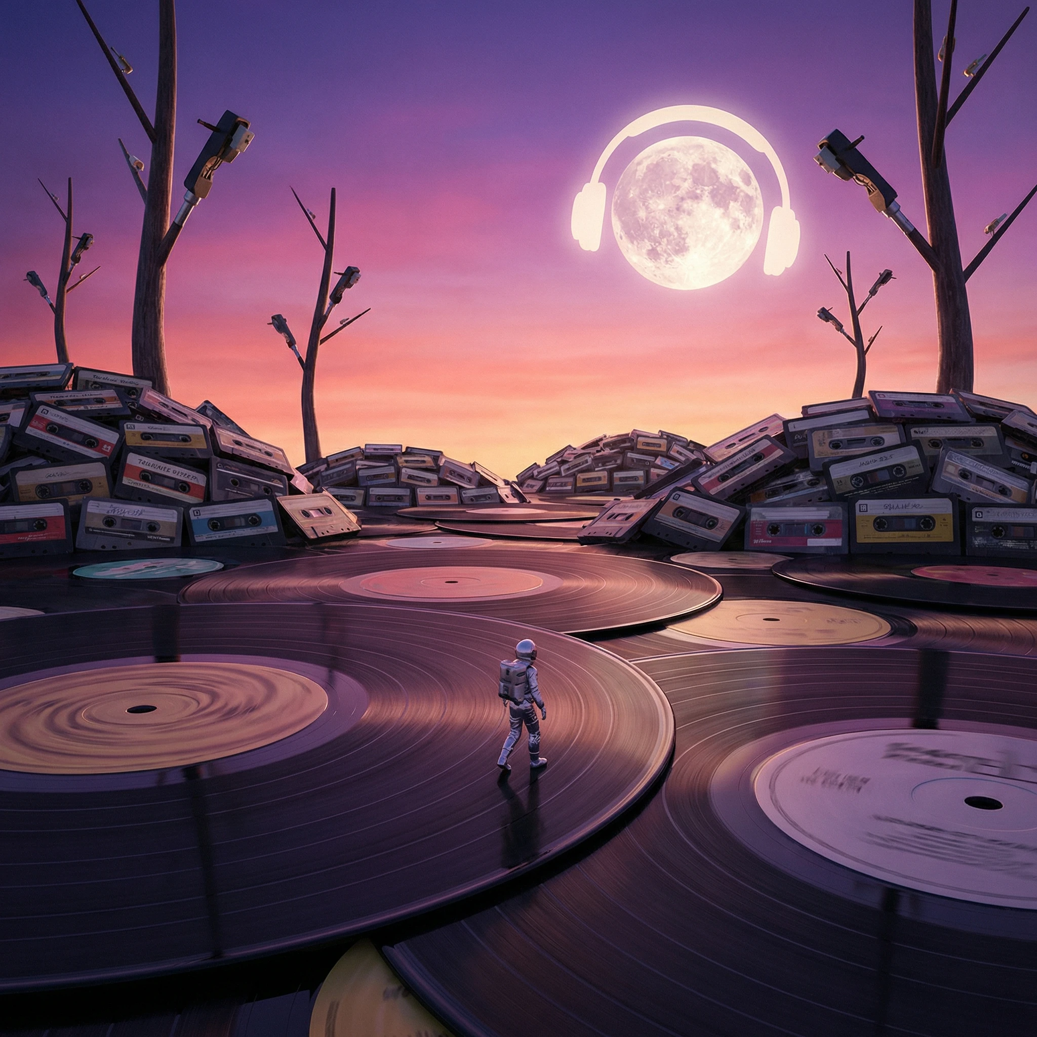 Забытый виниловый мир — Nano Banana Pro промт