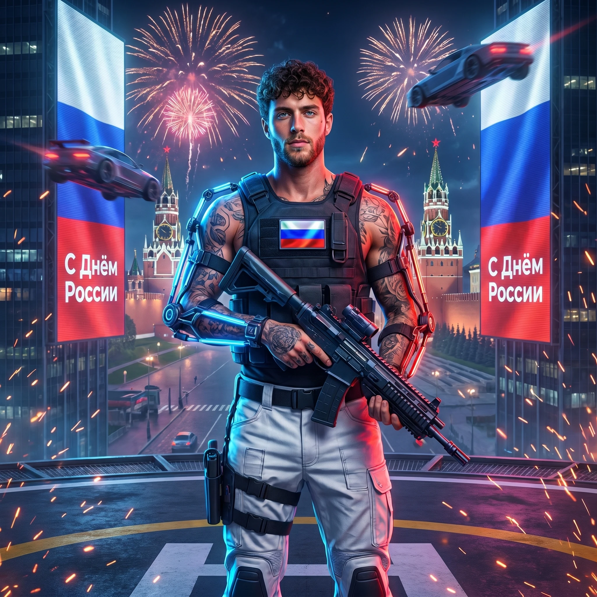 Защитник триколора 2077 — Nano Banana Pro промт