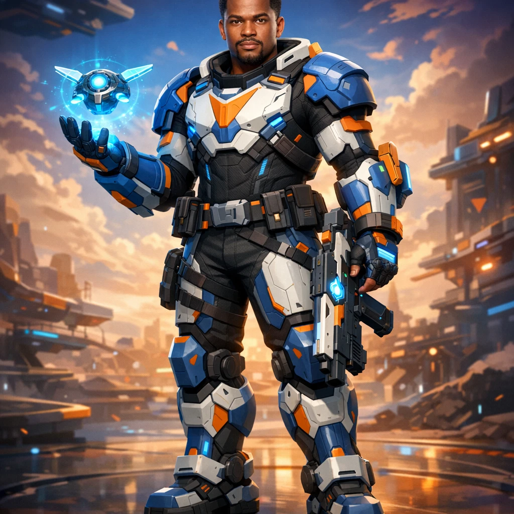 Защитник в стиле «Overwatch» — GPT Image 1.5 промт