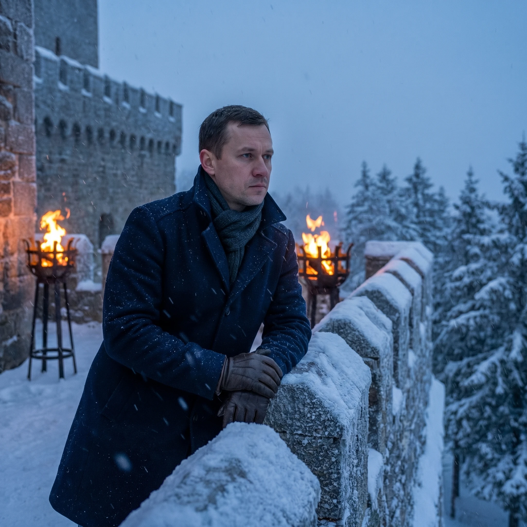 Защитник в зимней крепости — Nano Banana Pro промт