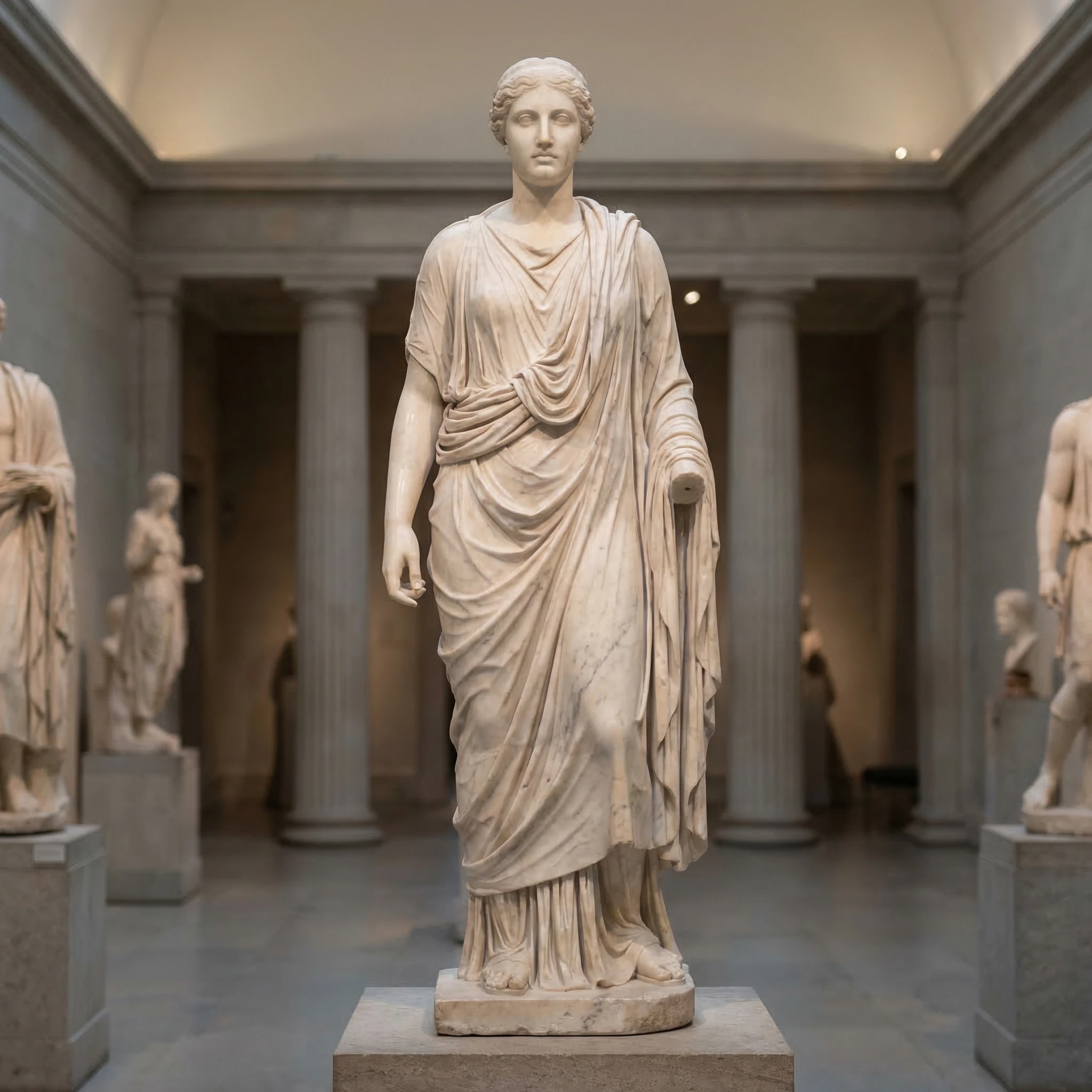 Живая статуя из белого мрамора — Nano Banana Pro промт