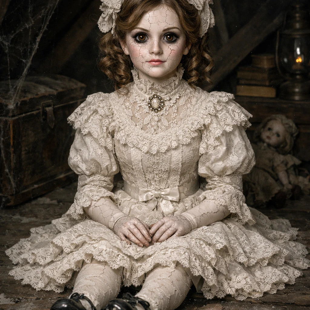 Жуткая винтажная кукла — GPT Image 1.5 промт