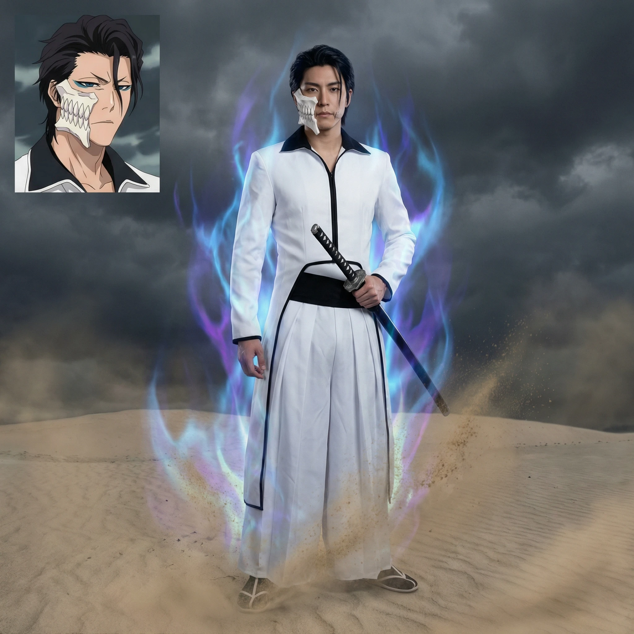 Злодей из аниме «Bleach» — Nano Banana Pro промт