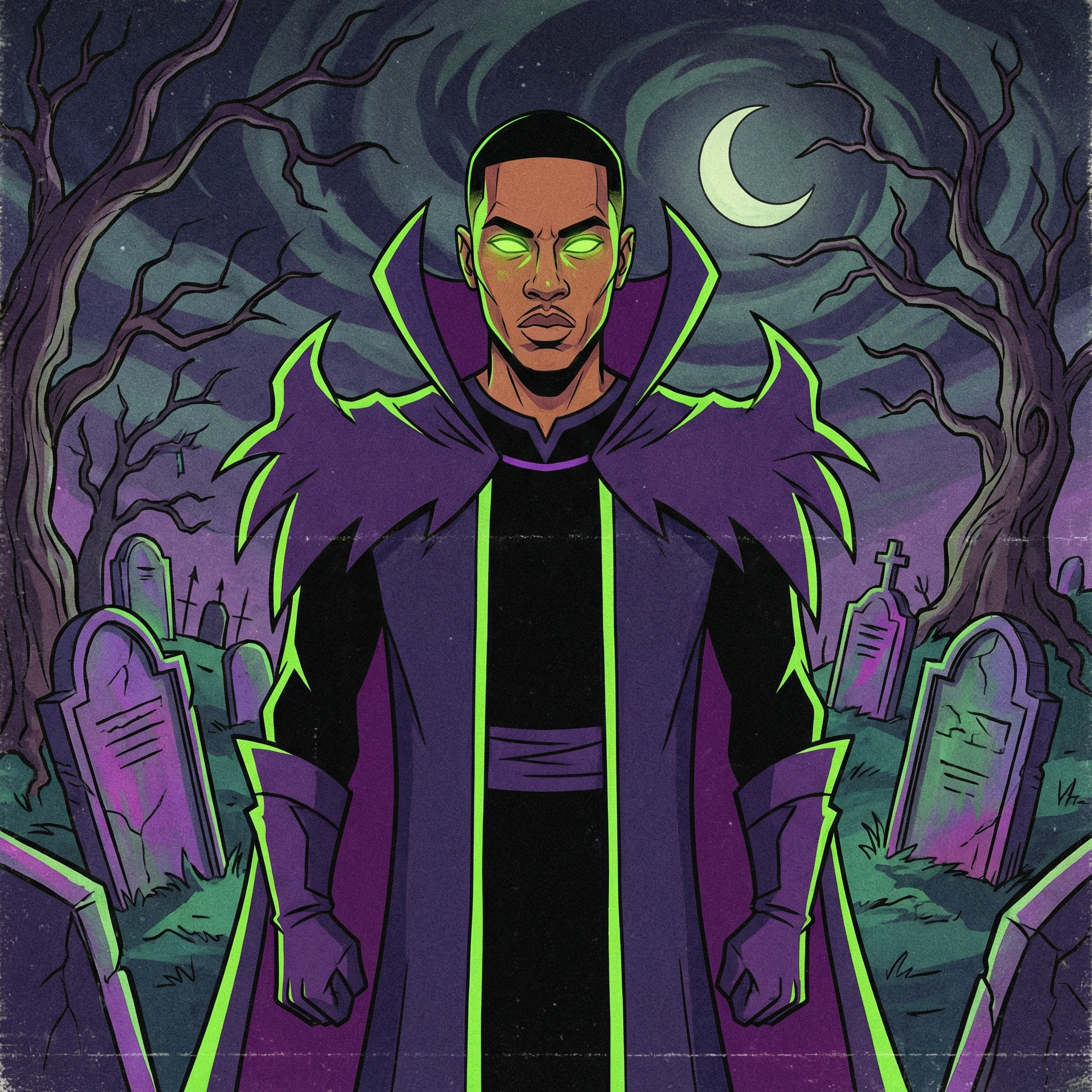 Злодей из хоррор-мультфильмов 90-х — Nano Banana Pro промт