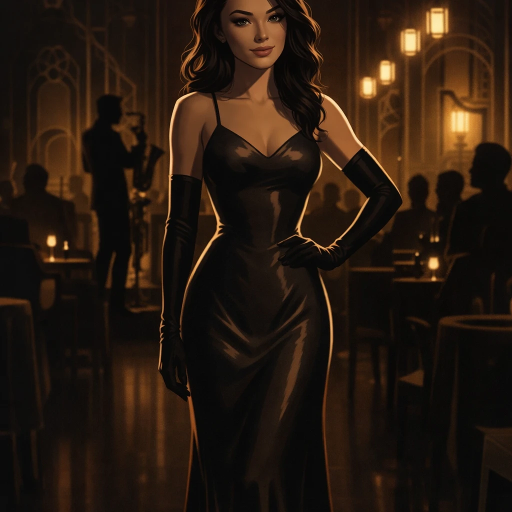 Злодейка из нуар-мультфильма — GPT Image 1.5 промт