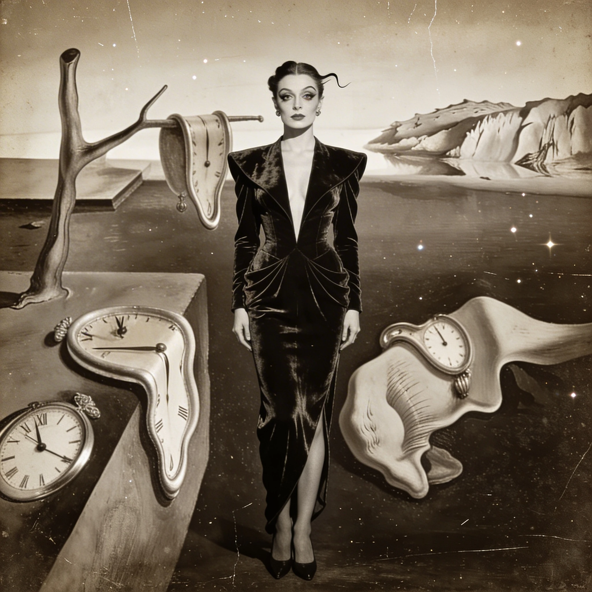 Звезда немого кино в стиле сюрреализма — Seedream 4.5 промт